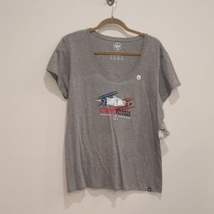 NWT Gray Patriots Atlanta Falcons Super Bowl Graphic T-Shirt Size XL